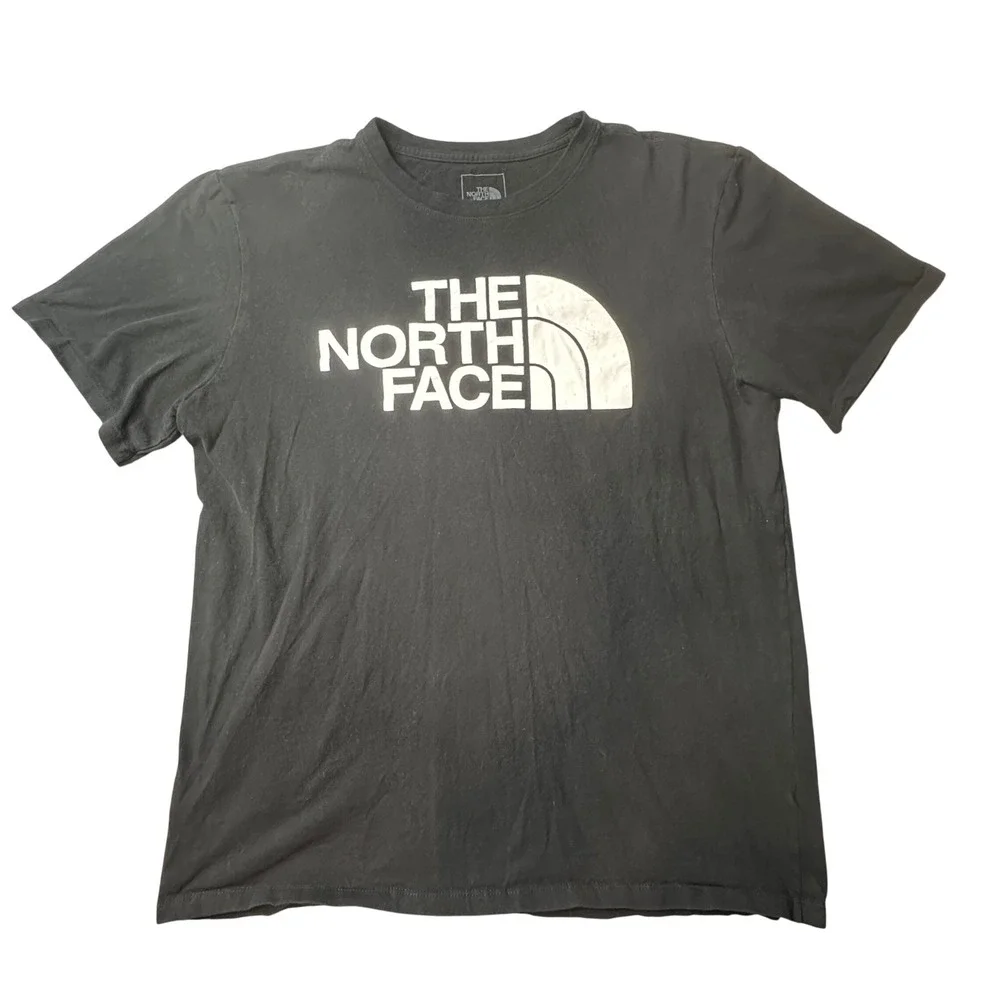The‎ North Face T-Shirt Mens L Black Half Dome Logo Graphic Short Sleeve Cotton